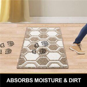 Indoor Door Mat, Front Back Door Mats Non-Slip Entryway Rug, 20X32 " Brown